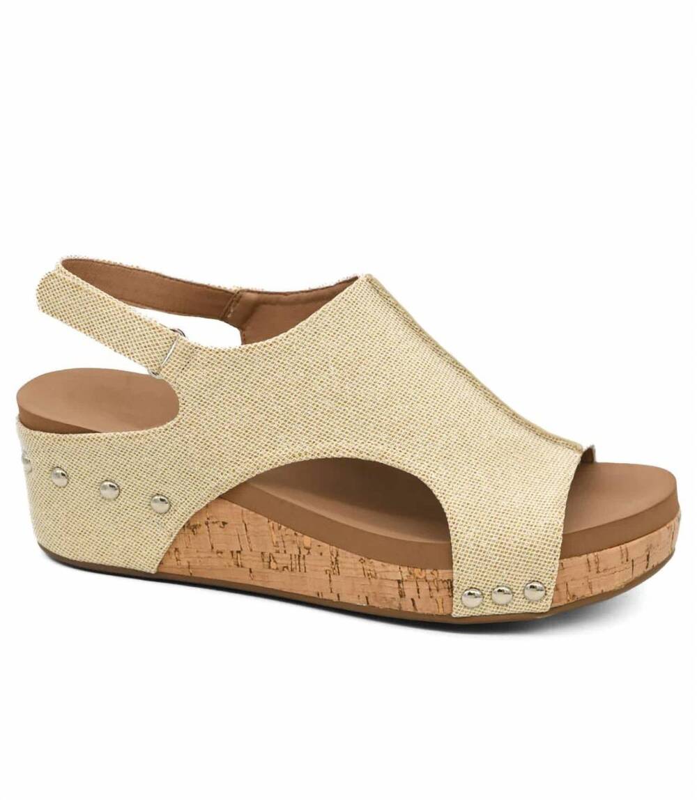 NEW CORKYS FOOTWEAR women's volta ii wedge in gold texture